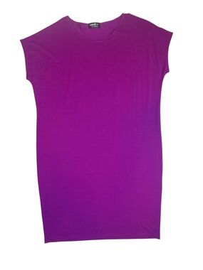 Miik Purple Micromodal Buttery Soft Cap Sleeve T-Shirt Dress Size L